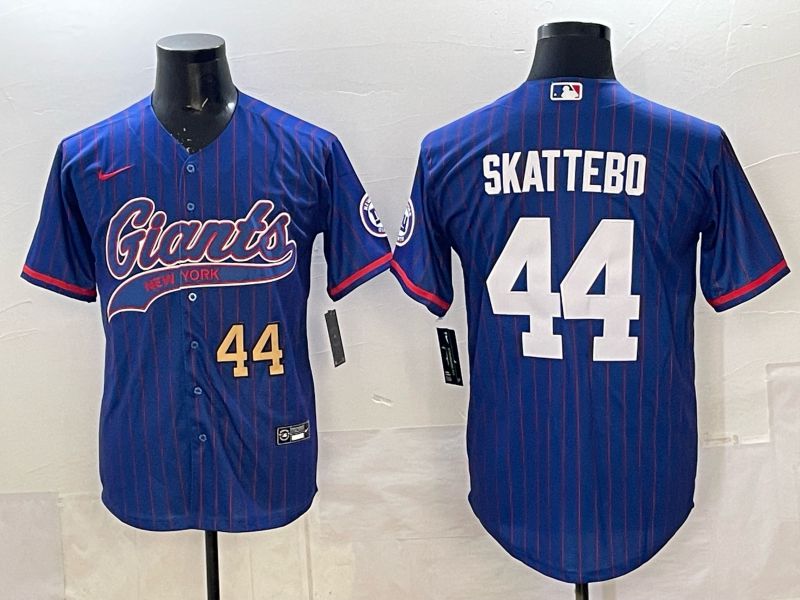 Men 2025 New York Giants #44 Skattebo Blue Joint Name Nike Limited NFL Jersey 09